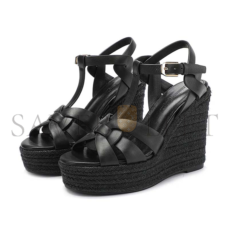 Y51 tribute woven leather espadrille wedge sandals